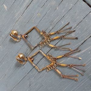 Vintage/antique handmade clip on earrings